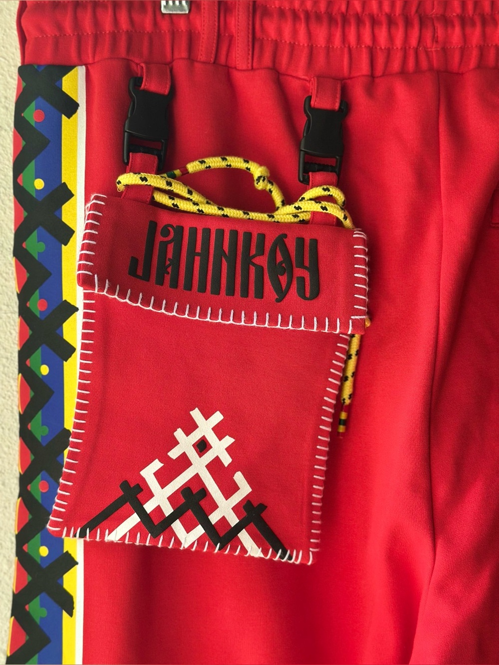 Puma x Jahnkoy Track Pants High Risk Red Mens Size XL Joggers Detachable Bag - Picture 3 of 9